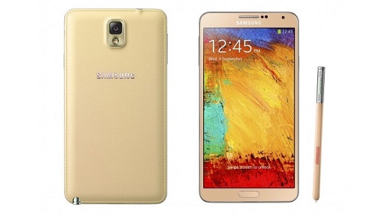 Samsung Galaxy Note III gold render
